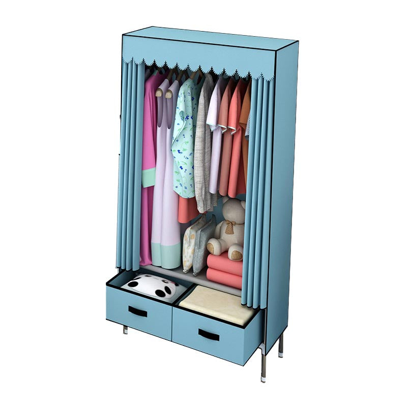 Hedendaagse stijl metalen garderobe 2 laden kledingkastkast met benen