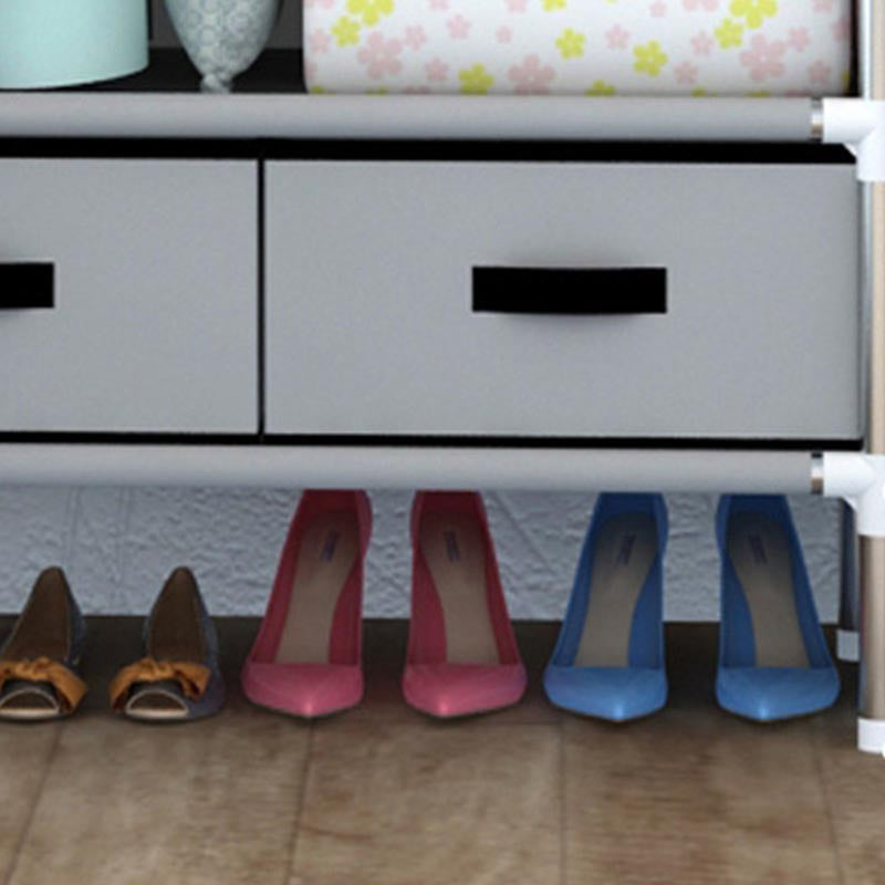 Hedendaagse stijl metalen garderobe 2 laden kledingkastkast met benen