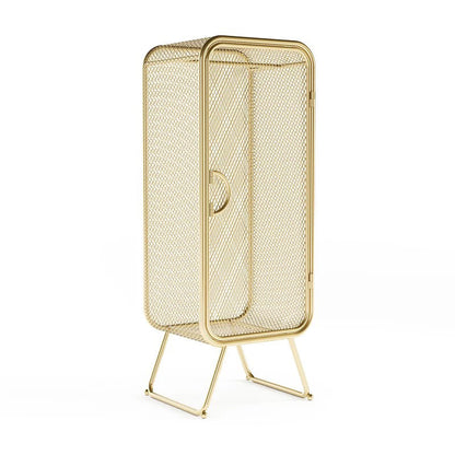 Modern Hinged Door Wardrobe for Home Matte Finish Cabinet with Metal Frame Gold Clearhalo 'Armoires & Wardrobes' 'armoires_wardrobes' 'Bedroom Furniture' 'furn' 'furn_armoires_wardrobes' 'Furniture' 6166341