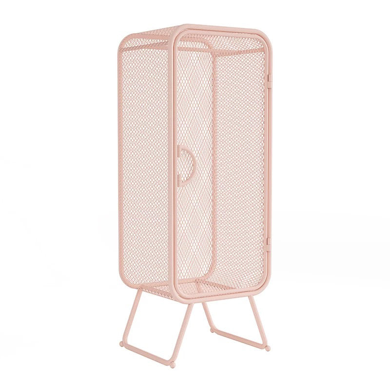 Modern Hinged Door Wardrobe for Home Matte Finish Cabinet with Metal Frame Pink Clearhalo 'Armoires & Wardrobes' 'armoires_wardrobes' 'Bedroom Furniture' 'furn' 'furn_armoires_wardrobes' 'Furniture' 6166344