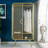 Modern Hinged Door Wardrobe for Home Matte Finish Cabinet with Metal Frame Clearhalo 'Armoires & Wardrobes' 'armoires_wardrobes' 'Bedroom Furniture' 'furn' 'furn_armoires_wardrobes' 'Furniture' 6166347