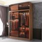Chambre coulissante armoire brune moderne avec portes en verre