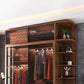 Chambre coulissante armoire brune moderne avec portes en verre