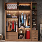 Chambre coulissante armoire brune moderne avec portes en verre