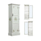 Traditional Birch Wood Cabinet with Mirror Matte Finish Wardrobe for Home
