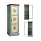 Traditional Birch Wood Cabinet with Mirror Matte Finish Wardrobe for Home