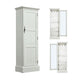 Traditional Birch Wood Cabinet with Mirror Matte Finish Wardrobe for Home