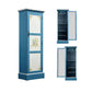 Traditional Birch Wood Cabinet with Mirror Matte Finish Wardrobe for Home