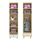 Bedroom Hinged Door Wardrobe with Wooden Legs Modern Cabinet with Clothes Rail Natural Wood White 1 Clearhalo 'Armoires & Wardrobes' 'armoires_wardrobes' 'Bedroom Furniture' 'furn' 'furn_armoires_wardrobes' 'Furniture' 6166473