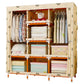 Modern Wardrobe with Clothes Rail Matte Finish Cabinet with Wood Frame