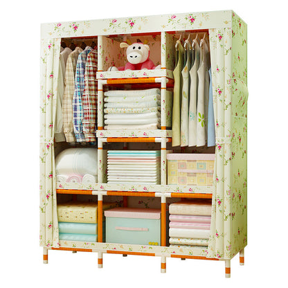 Modern Wardrobe with Clothes Rail Matte Finish Cabinet with Wood Frame