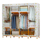Modern Wardrobe with Clothes Rail Matte Finish Cabinet with Wood Frame