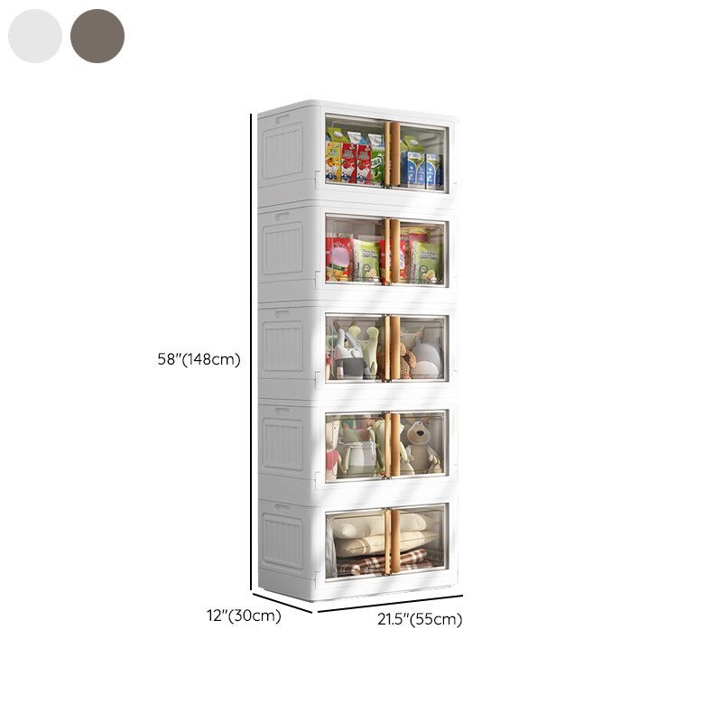 Contemporary Hinged Wardrobe Armoire Plastic Wardrobe Closet