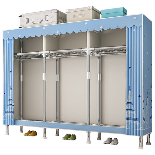 Contemporary Wardrobe Closet with Legs Steel Wardrobe Armoire