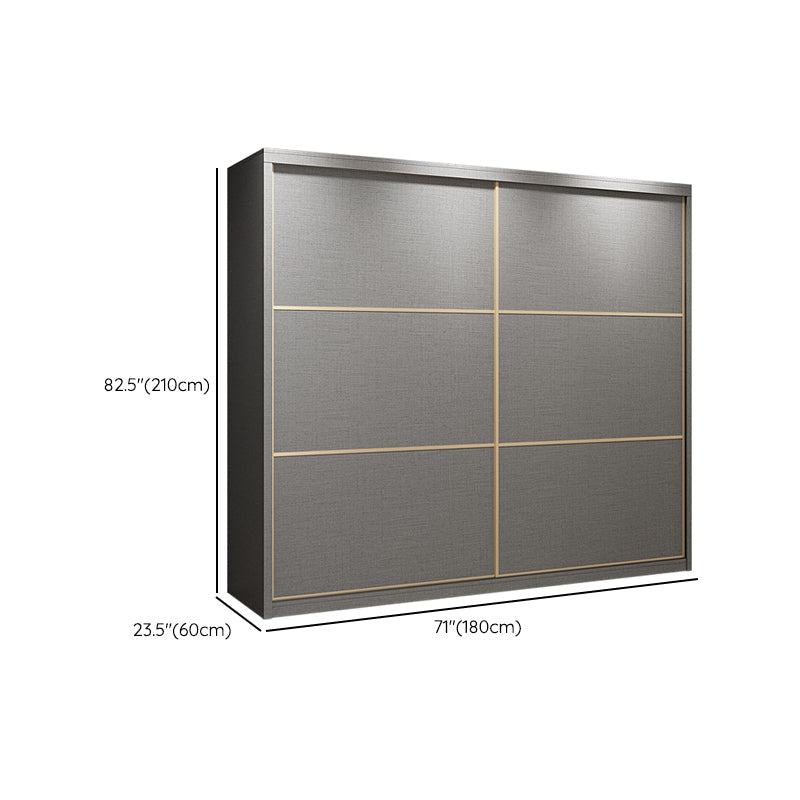 Couleur gris de style contemporain tige de tissu en bois incluse la garde-robe placard
