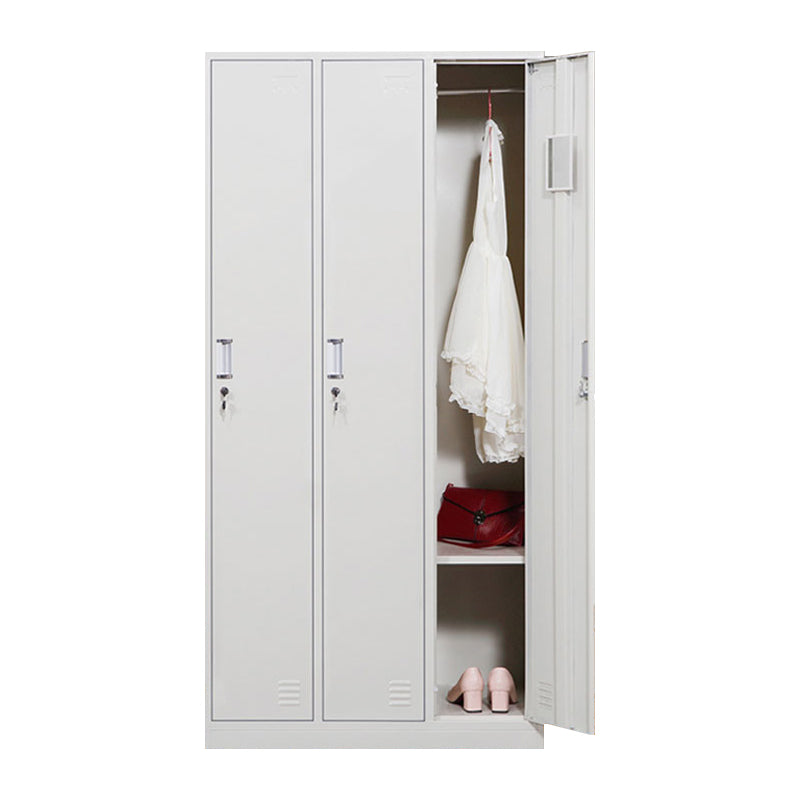 White Colour Wardrobe Contemporary Steel Home Wardrobe Closet with Lock