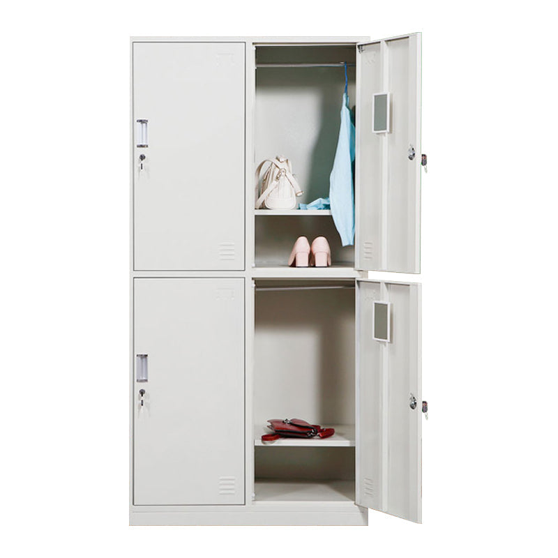 White Colour Wardrobe Contemporary Steel Home Wardrobe Closet with Lock