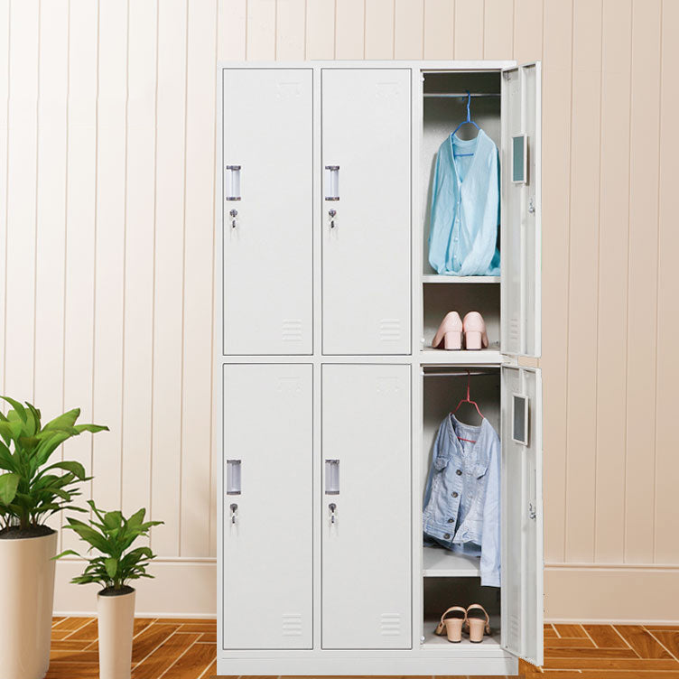 White Colour Wardrobe Contemporary Steel Home Wardrobe Closet with Lock