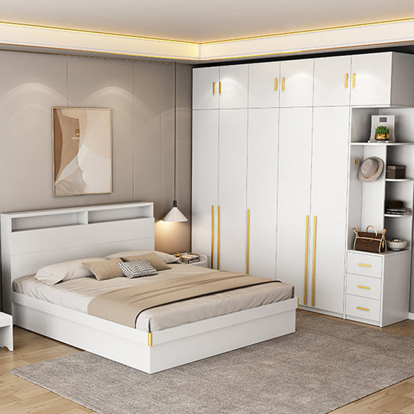 White Colour Wardrobe Wooden 1 Drawer Wardrobe Closet for Bedroom