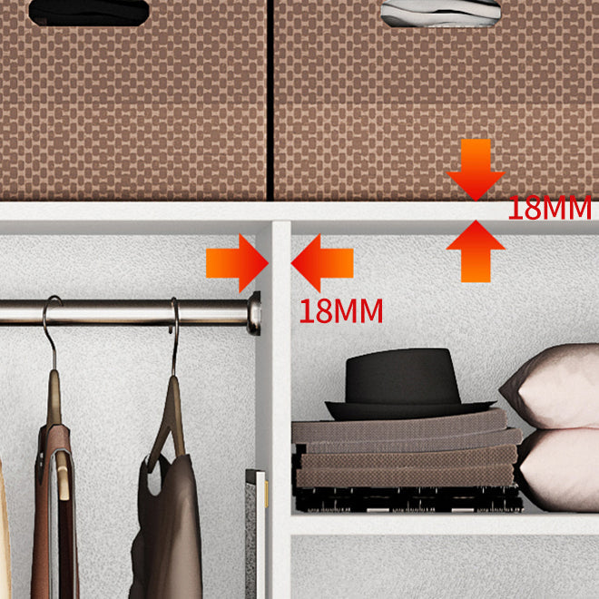 White Colour Wardrobe Wooden 1 Drawer Wardrobe Closet for Bedroom