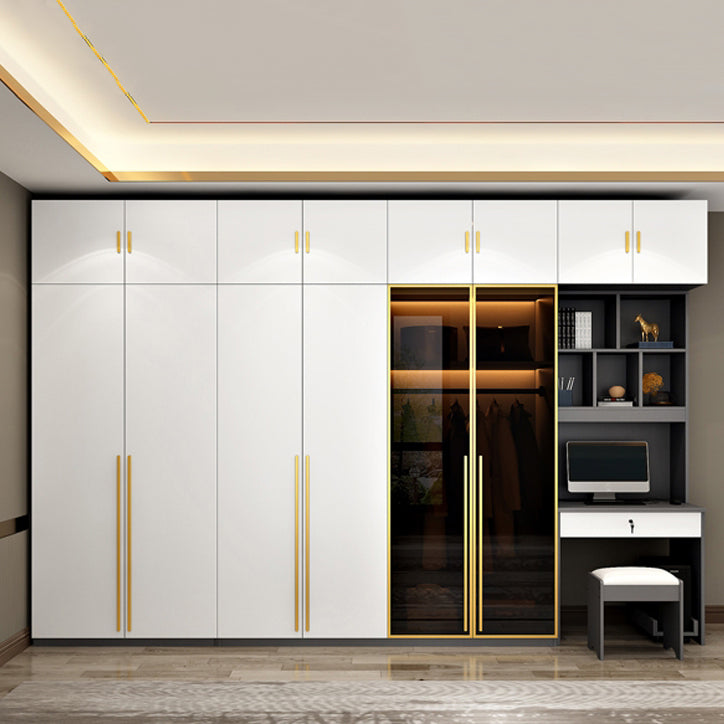 White Colour Wardrobe Wooden 1 Drawer Wardrobe Closet for Bedroom