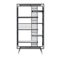 Modern Bookcase Metal Open Back Bookshelf with Shelves for Living Room