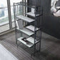 Modern Bookcase Metal Open Back Bookshelf with Shelves for Living Room