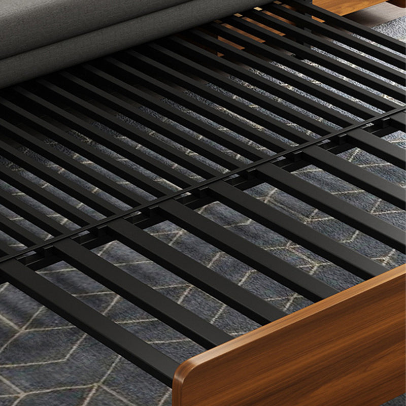 Scandinavian Armless Sofa Bed Cotton Blend Sofa Bed in Grey with Wheels