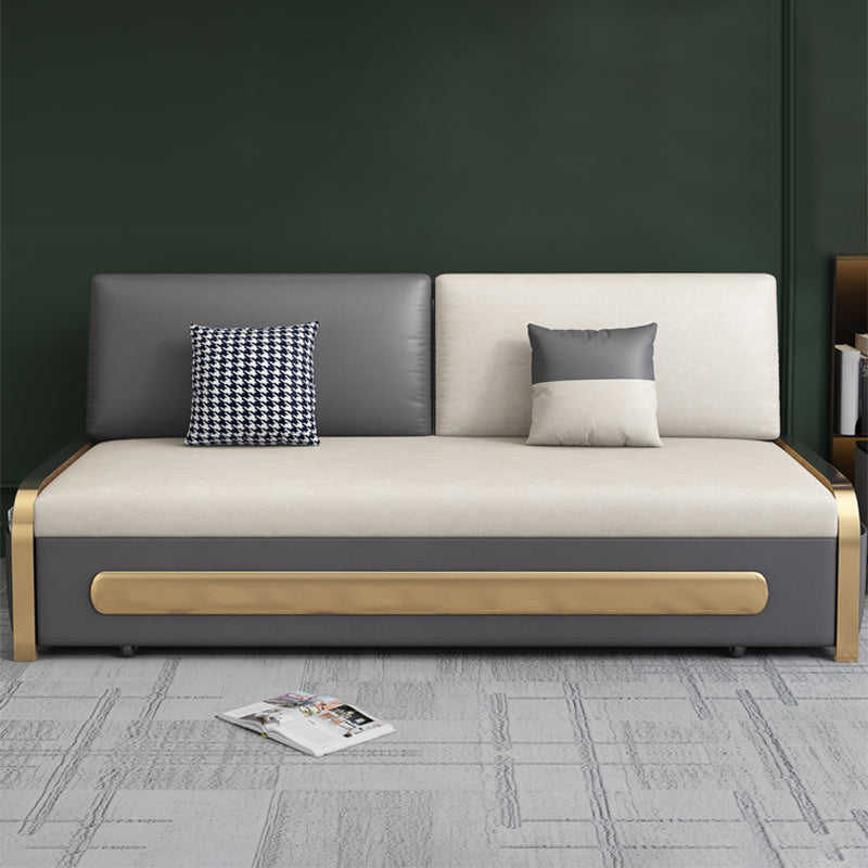 Estilo moderno 33.46 "Sofá ancho de sofá Faux Cuero sofá con almacenamiento