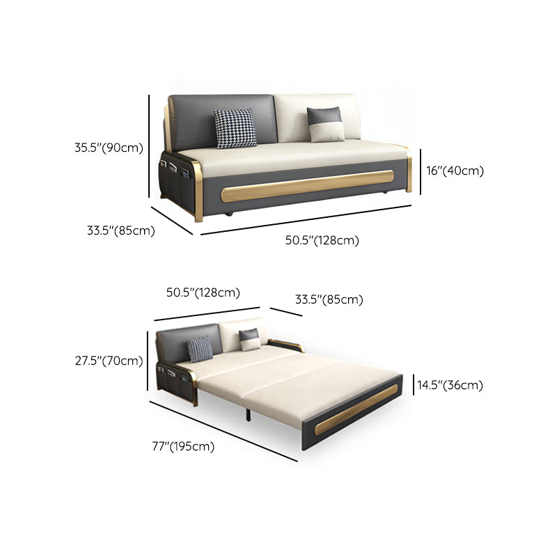 Estilo moderno 33.46 "Sofá ancho de sofá Faux Cuero sofá con almacenamiento