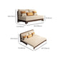 Linen Armless Sofa Bed with Pillow Back Solid Wood Sofa Bed in Beige