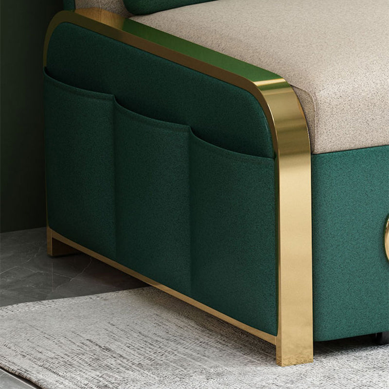 Sofá de durmiente de cuero sin sofá de 30.70 "de ancho de cuero con faux con caja tapizada y de almacenamiento