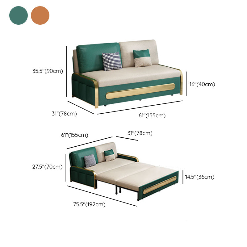 Sofá de durmiente de cuero sin sofá de 30.70 "de ancho de cuero con faux con caja tapizada y de almacenamiento