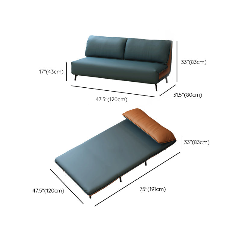 Eigentijdse faux lederen bankbed cabrioloin armless banks sofa bed