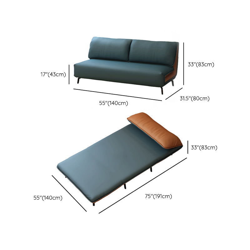 Eigentijdse faux lederen bankbed cabrioloin armless banks sofa bed