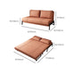 Orange Faux leather Sofa Bed 35.43" Wide Contemporary Sleeper Sofa with Upholstered