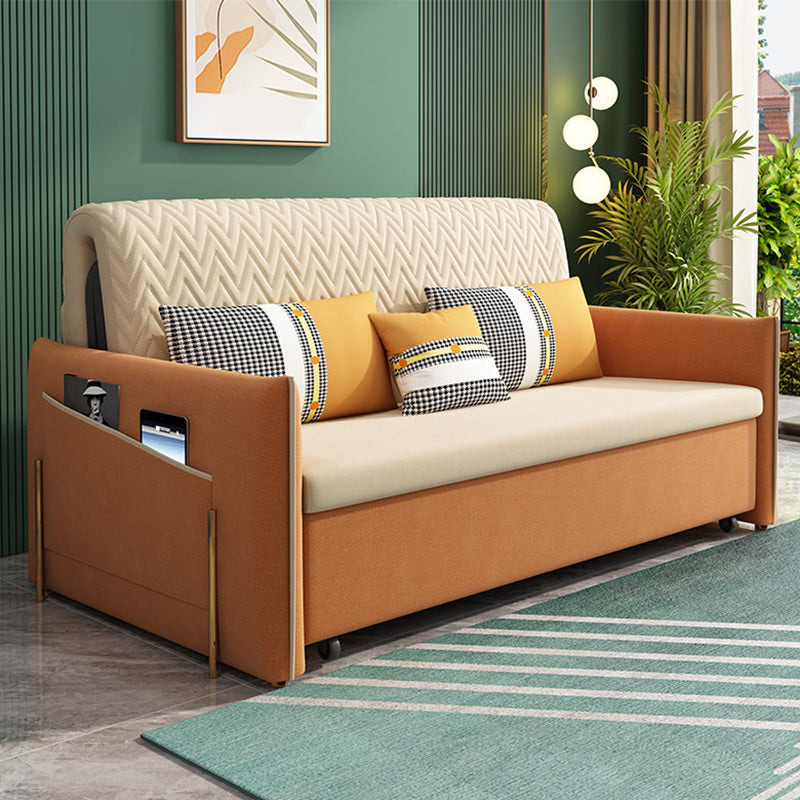 Geel faux lederen bank bed 36.22 "brede eigentijdse opvouwbare slaperbank