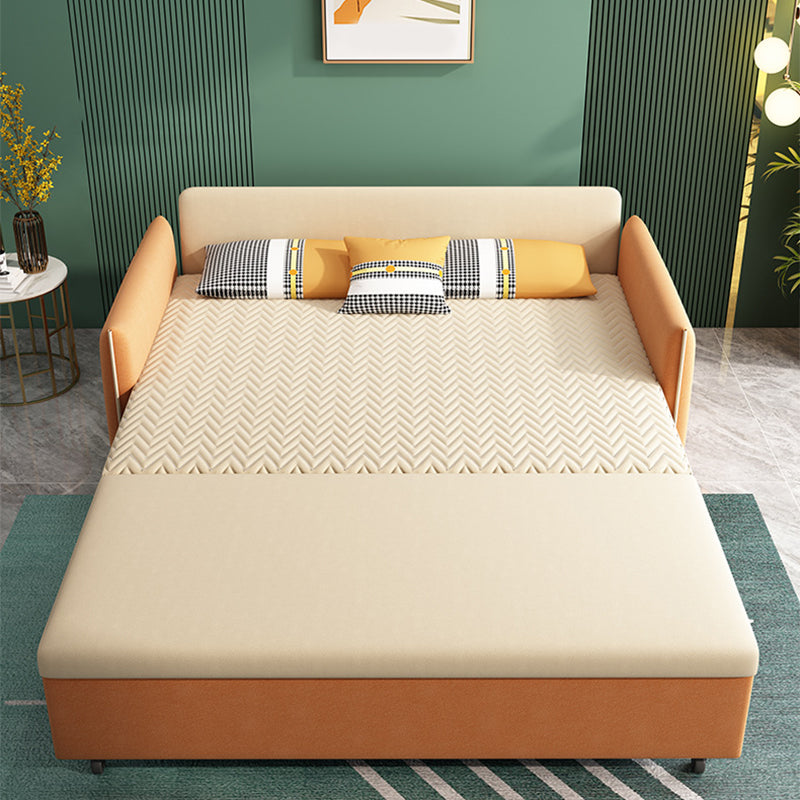 Geel faux lederen bank bed 36.22 "brede eigentijdse opvouwbare slaperbank