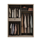 Modern Style Glass Wardrobe Cloth Rod Included Wardrobe Closet with 1-Drawer