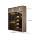 Modern Style Glass Wardrobe Cloth Rod Included Wardrobe Closet with 1-Drawer