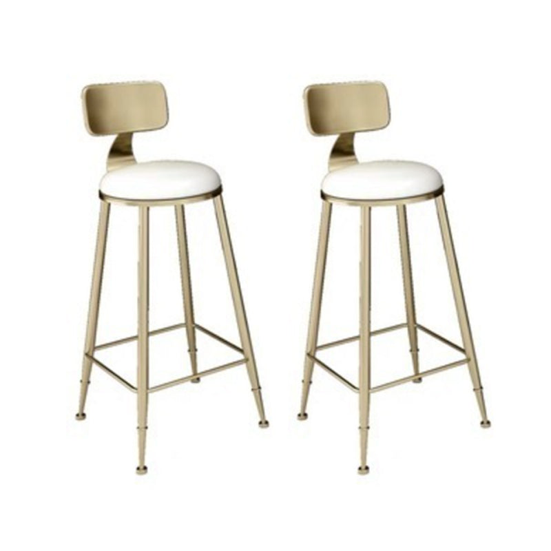 Glam Table and Stool Set 1/2/3/5 Pieces Bar Pub Table Set for Dining Room White-Gold 30"H Stools (Set of 2) Clearhalo 'Bar Furniture' 'furn' 'furn_home_bar_bar_sets' 'Furniture' 'Home Bars & Bar Sets' 'home_bar_bar_sets' 'Kitchen & Dining Furniture' 6167410