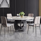 Contemporary Round Dining Table Steel Pedestal Base Table for Dining Room 51.2"L x 51.2"W x 29.5"H Without Chairs Clearhalo 'Dining Tables & Seating' 'Dining Tables' 'dining_table' 'furn' 'furn_dining_table' 'Furniture' 'Kitchen & Dining Furniture' 6167425