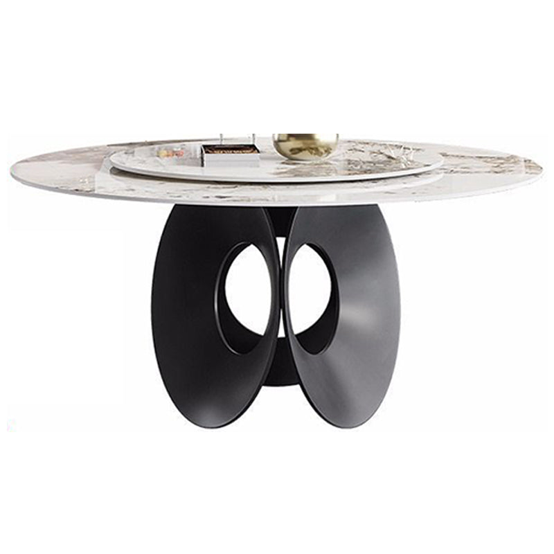 Contemporary Round Dining Table Steel Pedestal Base Table for Dining Room Clearhalo 'Dining Tables & Seating' 'Dining Tables' 'dining_table' 'furn' 'furn_dining_table' 'Furniture' 'Kitchen & Dining Furniture' 6167427