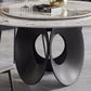 Contemporary Round Dining Table Steel Pedestal Base Table for Dining Room Clearhalo 'Dining Tables & Seating' 'Dining Tables' 'dining_table' 'furn' 'furn_dining_table' 'Furniture' 'Kitchen & Dining Furniture' 6167430