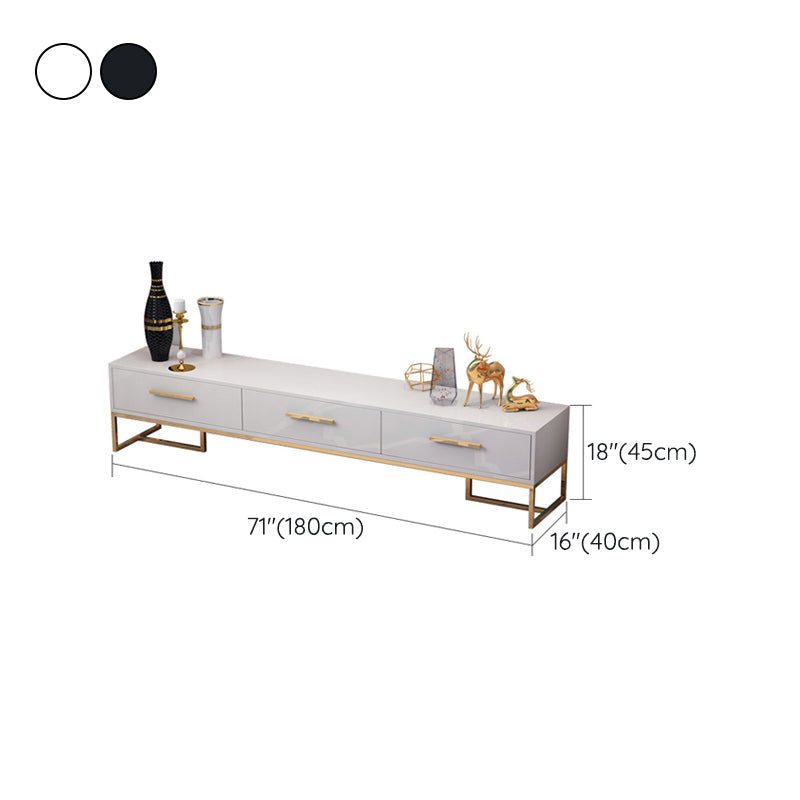 Glam TV Media Stand Glass Enclosed Storage TV Stand Console with Drawers Clearhalo 'furn' 'furn_tv_stands_entertainment_centers' 'Furniture' 'Living Room Furniture' 'TV Stands & Entertainment Centers' 'TV Stands & Media Storage Furniture' 'tv_stands_entertainment_centers' 6167490