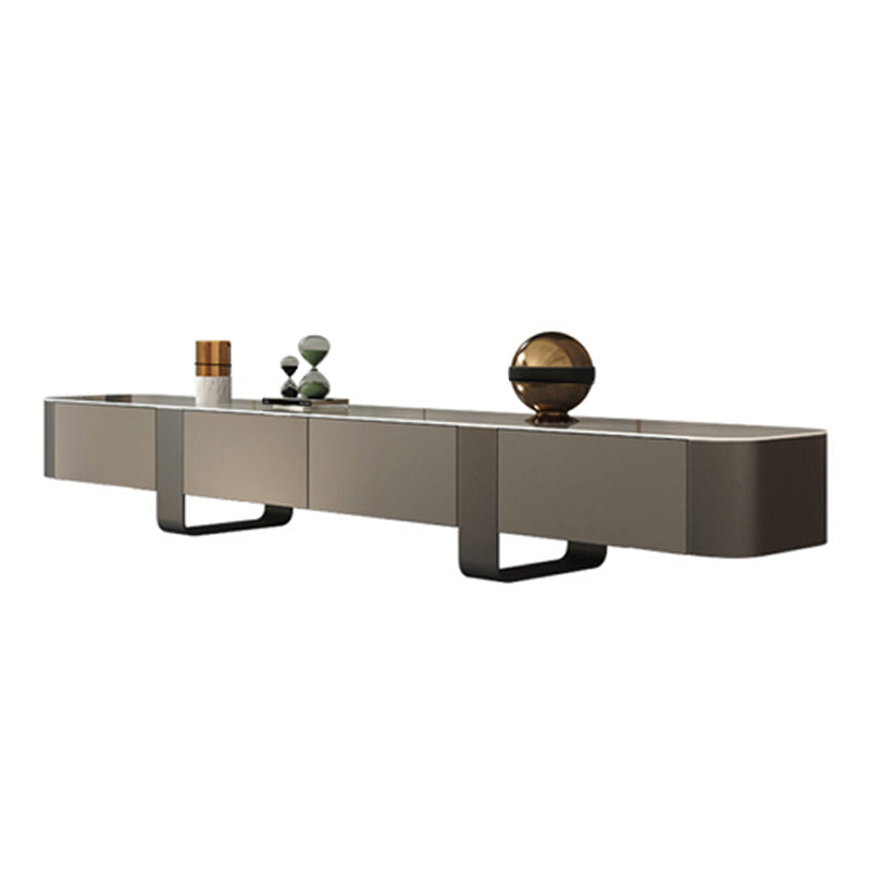 Contemporary Media Console TV Stand Stone TV Stand for Living Room Grey Clearhalo 'furn' 'furn_tv_stands_entertainment_centers' 'Furniture' 'Living Room Furniture' 'TV Stands & Entertainment Centers' 'TV Stands & Media Storage Furniture' 'tv_stands_entertainment_centers' 6167502