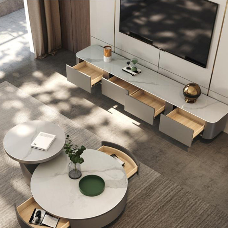 Contemporary Media Console TV Stand Stone TV Stand for Living Room Clearhalo 'furn' 'furn_tv_stands_entertainment_centers' 'Furniture' 'Living Room Furniture' 'TV Stands & Entertainment Centers' 'TV Stands & Media Storage Furniture' 'tv_stands_entertainment_centers' 6167503