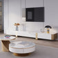 Glam Stone TV Stand Console Enclosed Storage TV Media Stand with Legs for Living Room Clearhalo 'furn' 'furn_tv_stands_entertainment_centers' 'Furniture' 'Living Room Furniture' 'TV Stands & Entertainment Centers' 'TV Stands & Media Storage Furniture' 'tv_stands_entertainment_centers' 6167606