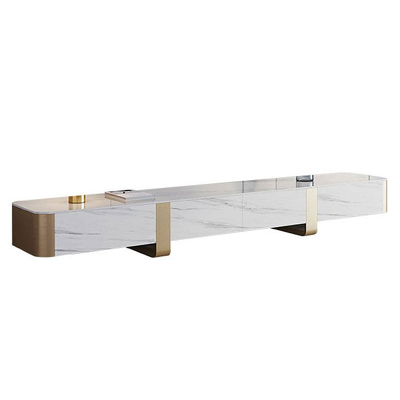 Glam Stone TV Stand Console Enclosed Storage TV Media Stand with Legs for Living Room Clearhalo 'furn' 'furn_tv_stands_entertainment_centers' 'Furniture' 'Living Room Furniture' 'TV Stands & Entertainment Centers' 'TV Stands & Media Storage Furniture' 'tv_stands_entertainment_centers' 6167609