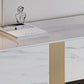 Glam Stone TV Stand Console Enclosed Storage TV Media Stand with Legs for Living Room Clearhalo 'furn' 'furn_tv_stands_entertainment_centers' 'Furniture' 'Living Room Furniture' 'TV Stands & Entertainment Centers' 'TV Stands & Media Storage Furniture' 'tv_stands_entertainment_centers' 6167611